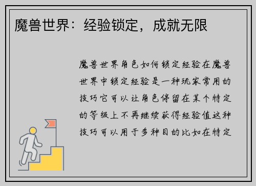 魔兽世界：经验锁定，成就无限